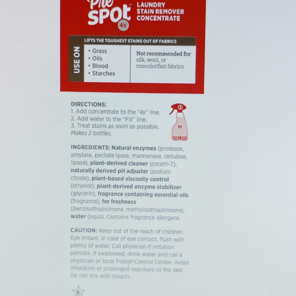 Ecosense PreSpot 4x Concentrate Laundry Pre Spot Stain Remover | Size: 8 fl. oz. - Picture 13 of 16